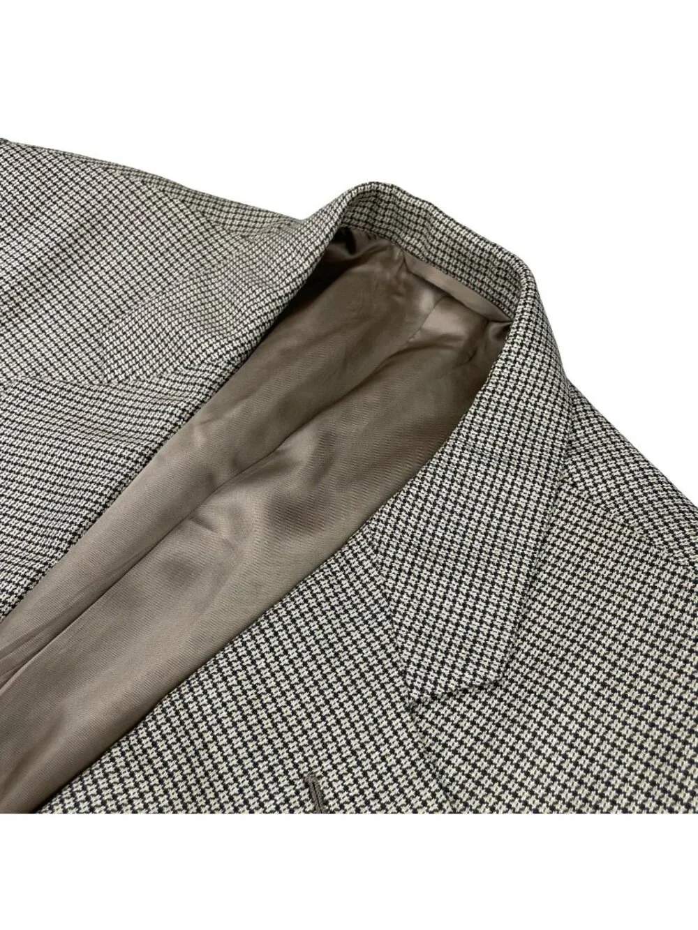 VTG Hickey Freeman Men’s 100% Wool 2-Button Blazer Beige Plaid • 44R